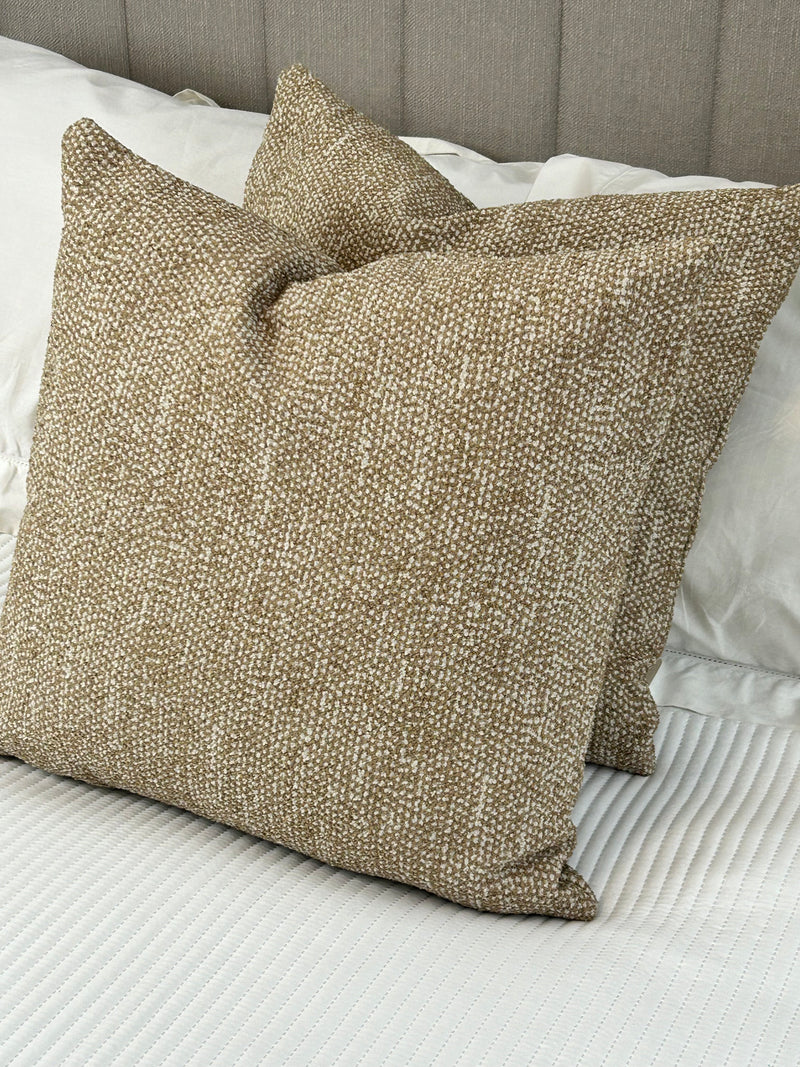 Tiona Toffee/Natural Weaved Texture Boucle textured Cushion 50x50cm