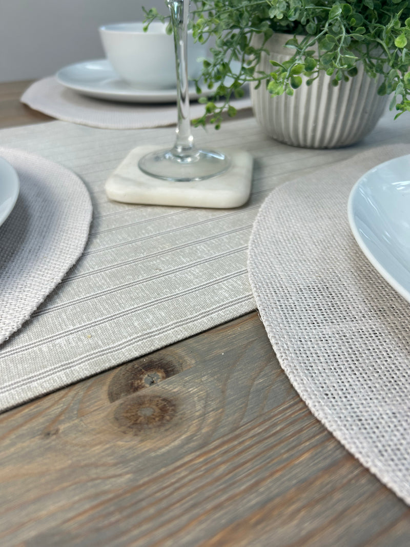 Set of 4 Off White Round Jute placemats