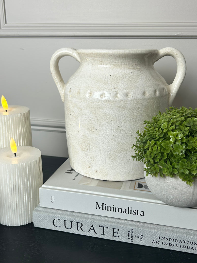 Urn Style Double Handled Vase jar utensils