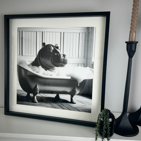 Square Bathroom Black Framed Animal Prints 40x40cm 4 styles