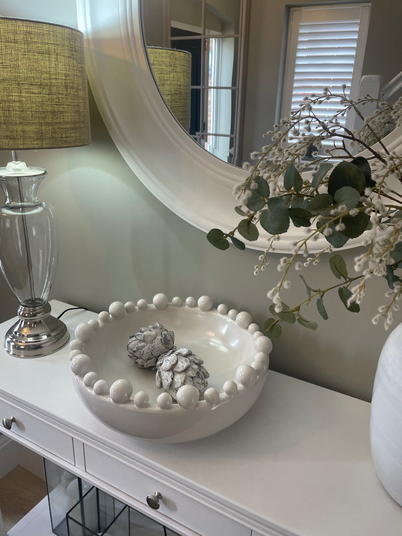 Matt White ceramic large bobble bowl