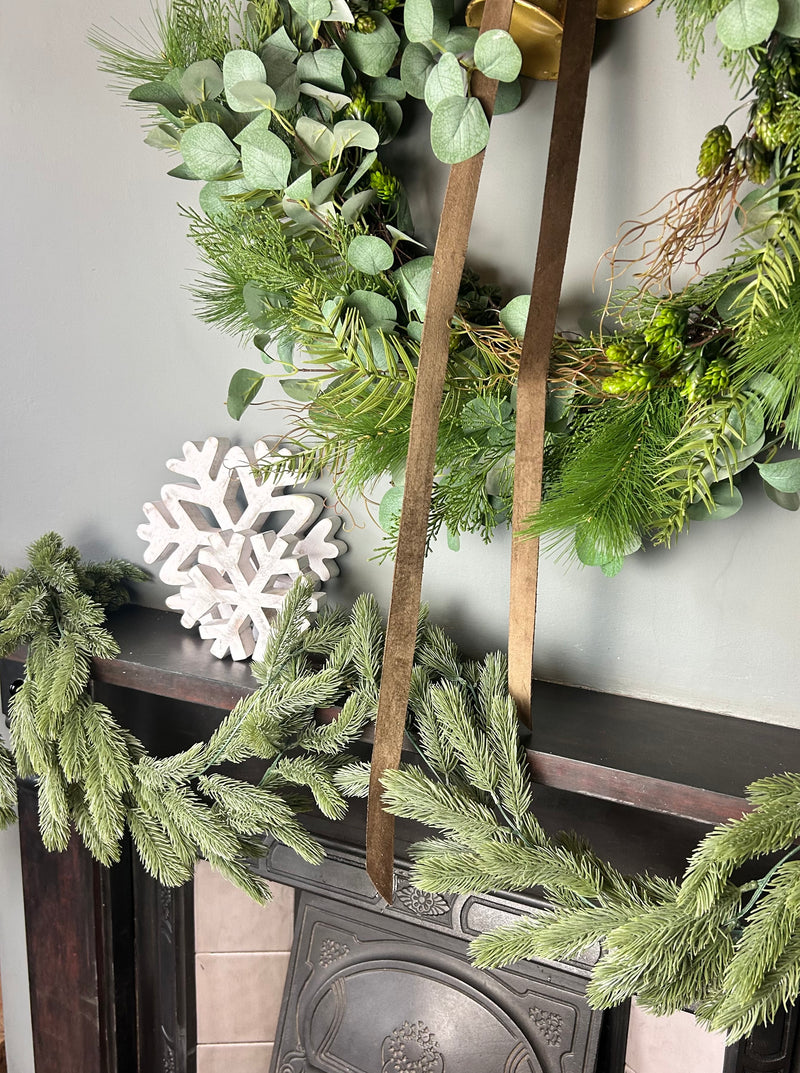 Flocked Norfolk spruce trailing  garland pick swag 100cm