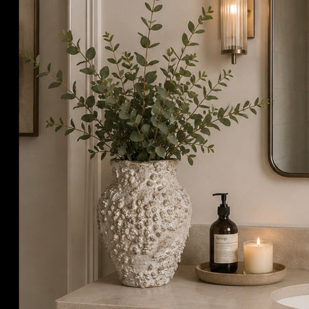 Textured barnacle large ceramic vase