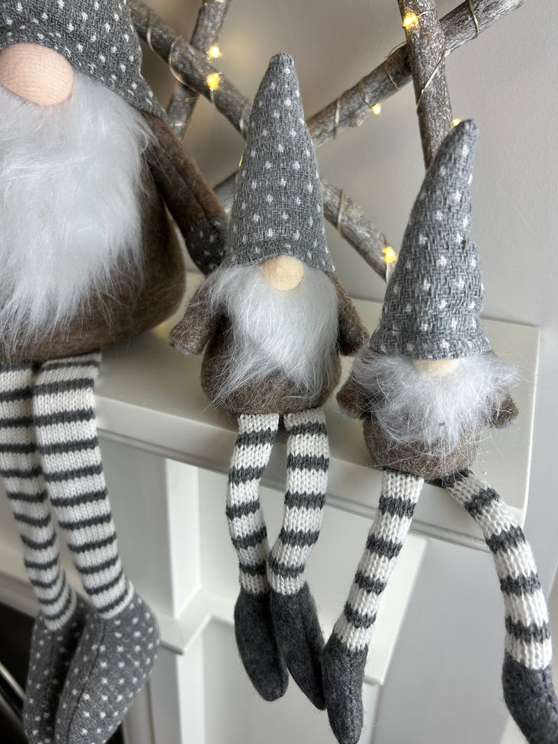 Beige Grey Fabric Sitting Gonk 3 Sizes Available