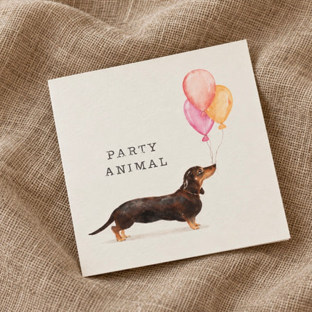 Party animal sausage dog card with envelope