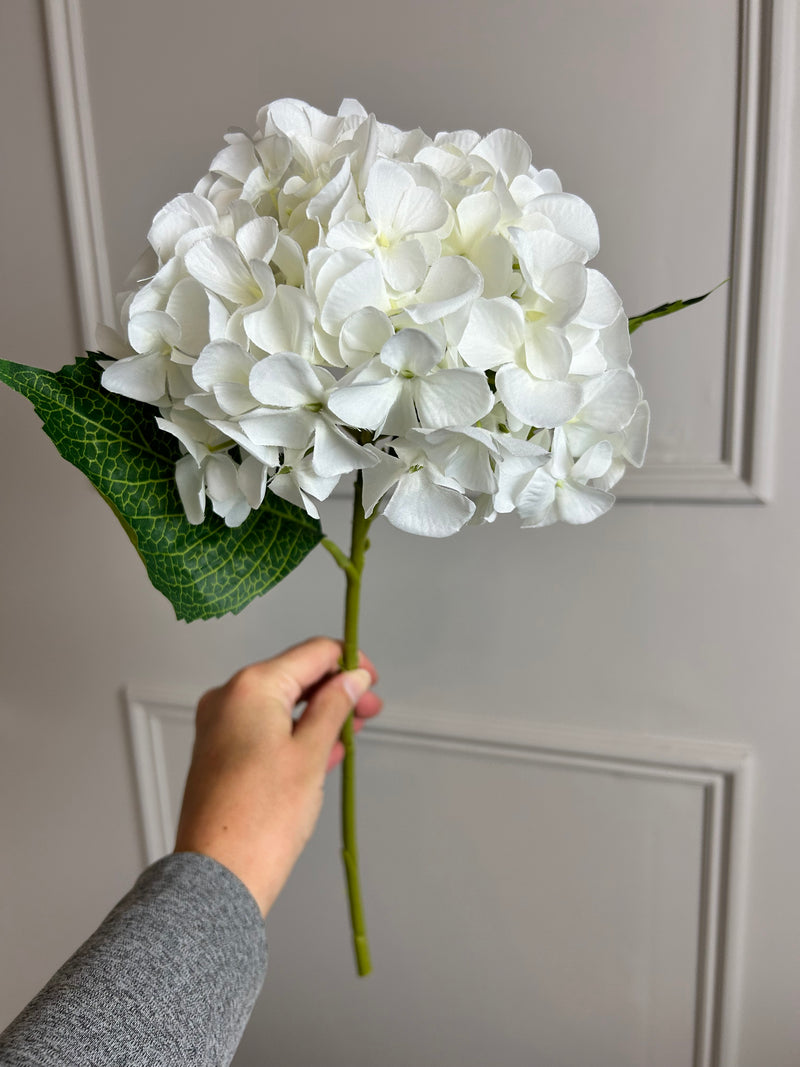 Single White Hydrangea 46cm