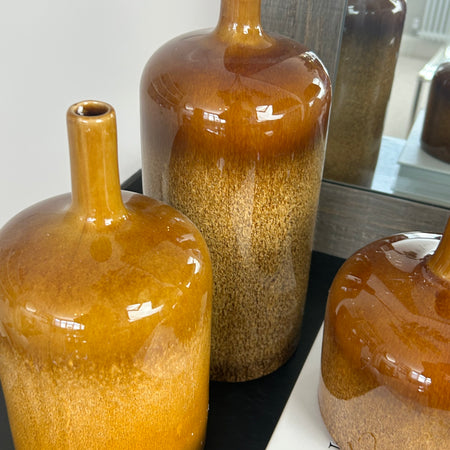 Brown vormark bottle neck vases 3 sizes