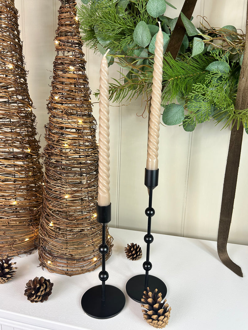 Bobble Black Metal Candlesticks, 3 Sizes