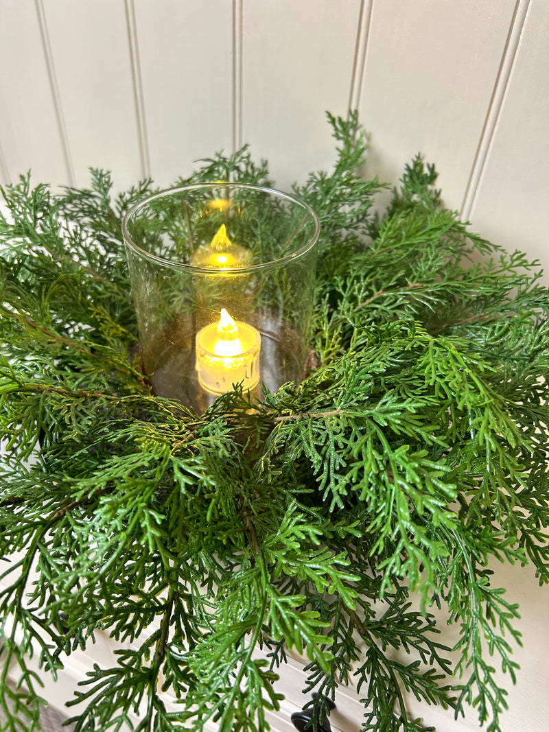 Large Cedar candle holder centre piece