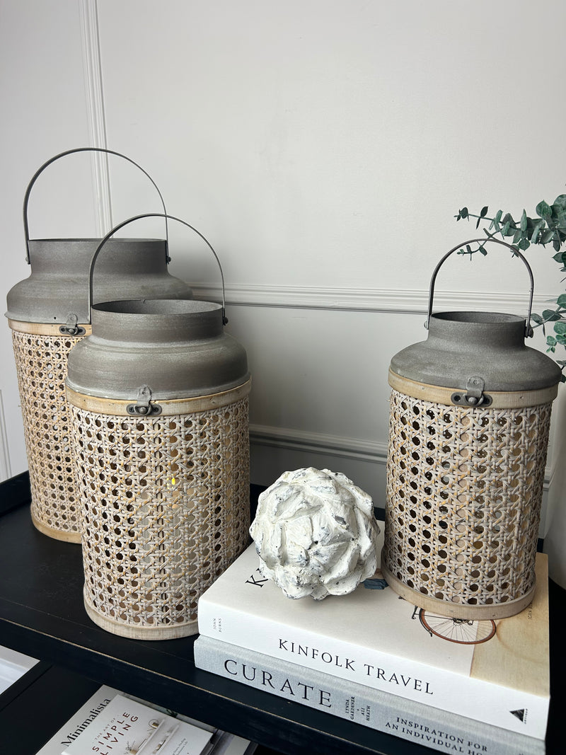 Rattan Weave & Metal Lanterns
