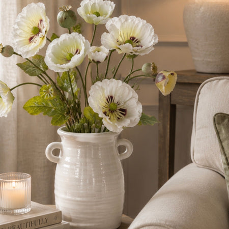 White multi stem poppy bunch 57cm