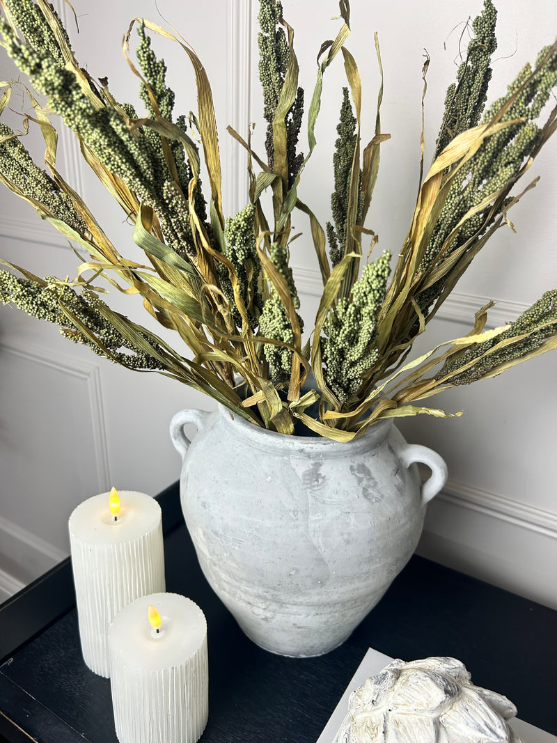 Dried Wheatgrass reed stem bunch green 65cm
