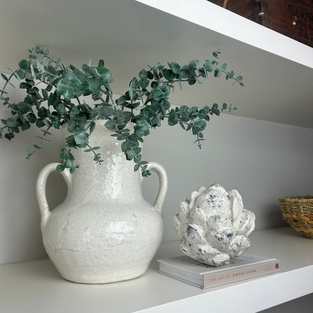 Ravello two handle crackle glaze vase