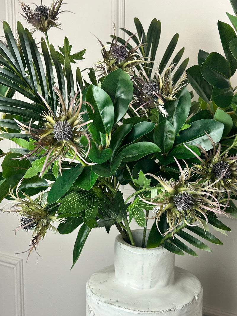 Store seconds Green purple thistle fern tropical arrangement
