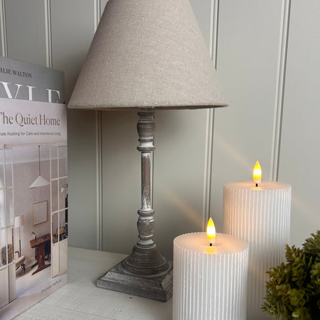 Anita wood washed rustic lamp with shade