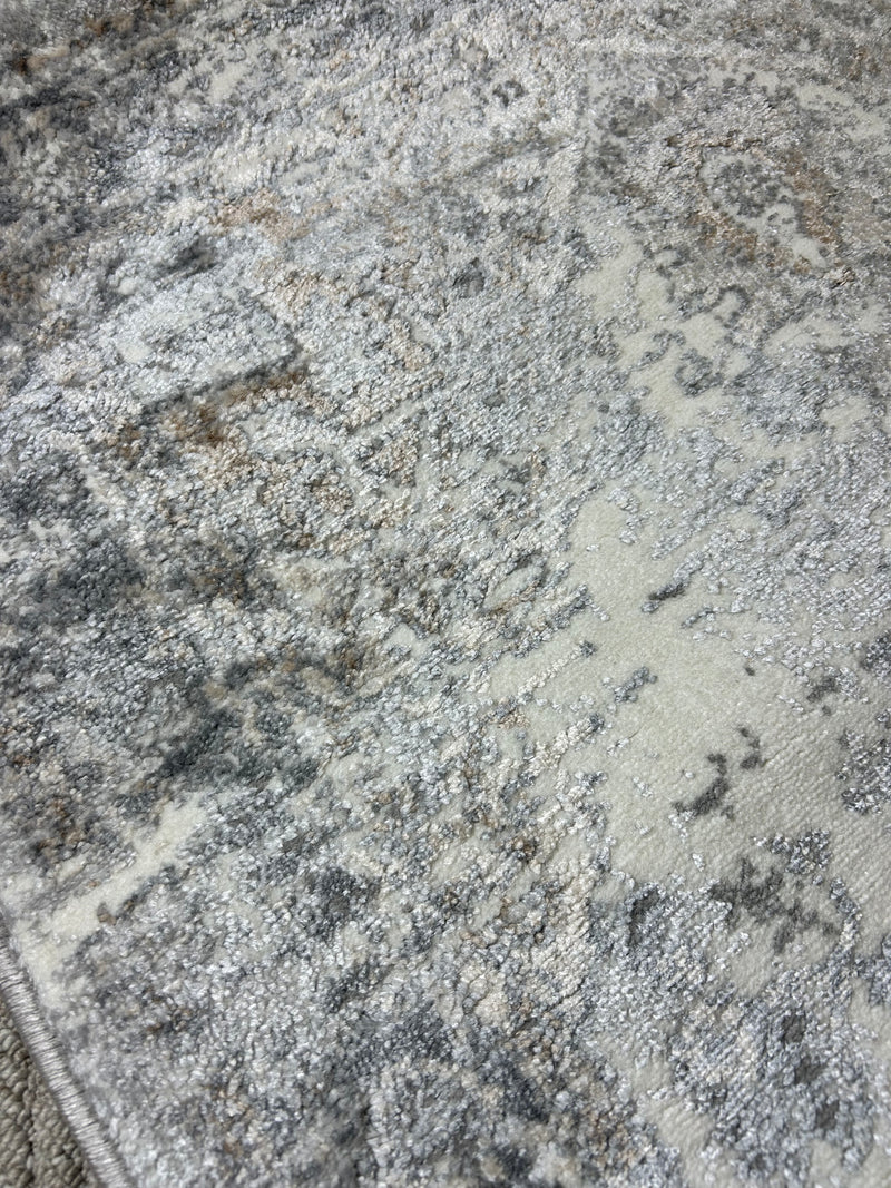 Alexandra 80x150cm traditional print rug grey natural brown