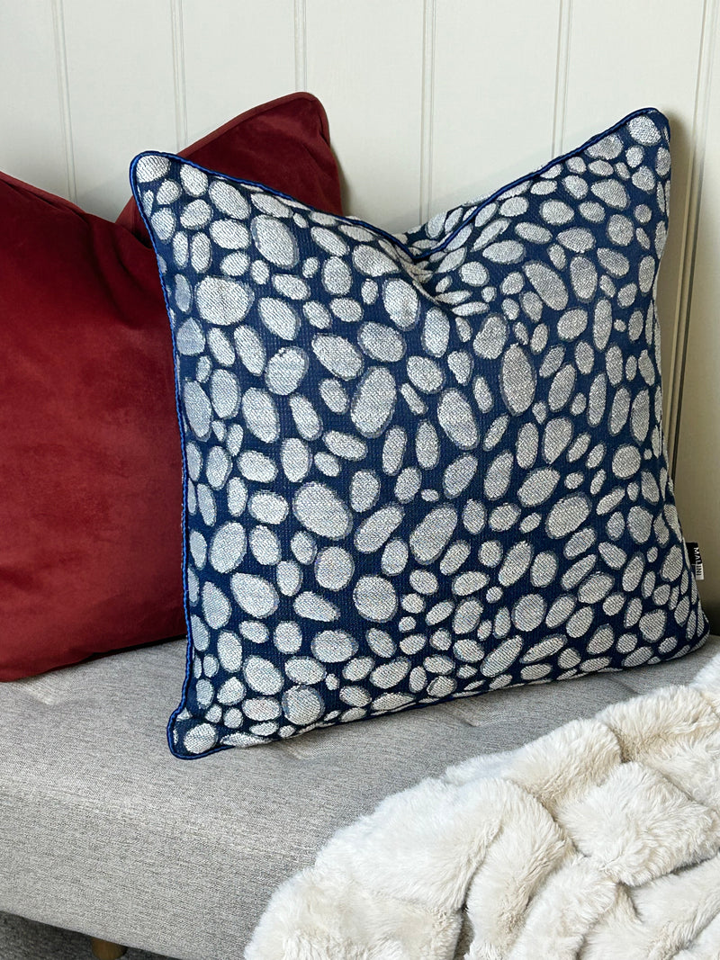 Taupe bronze champagne pebble textured cushion 43cm