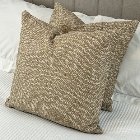 Tiona Toffee/Natural Weaved Texture Boucle textured Cushion 50x50cm
