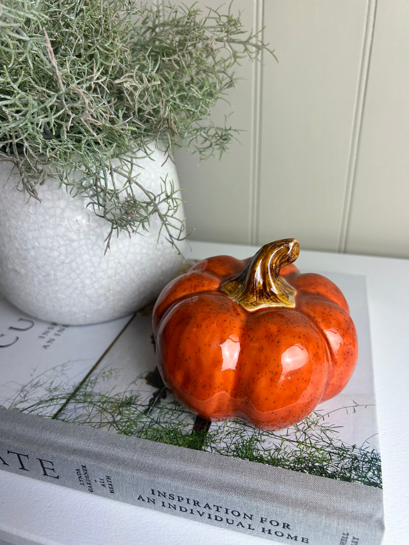 Ceramic Glazed Pumpkin 11cm