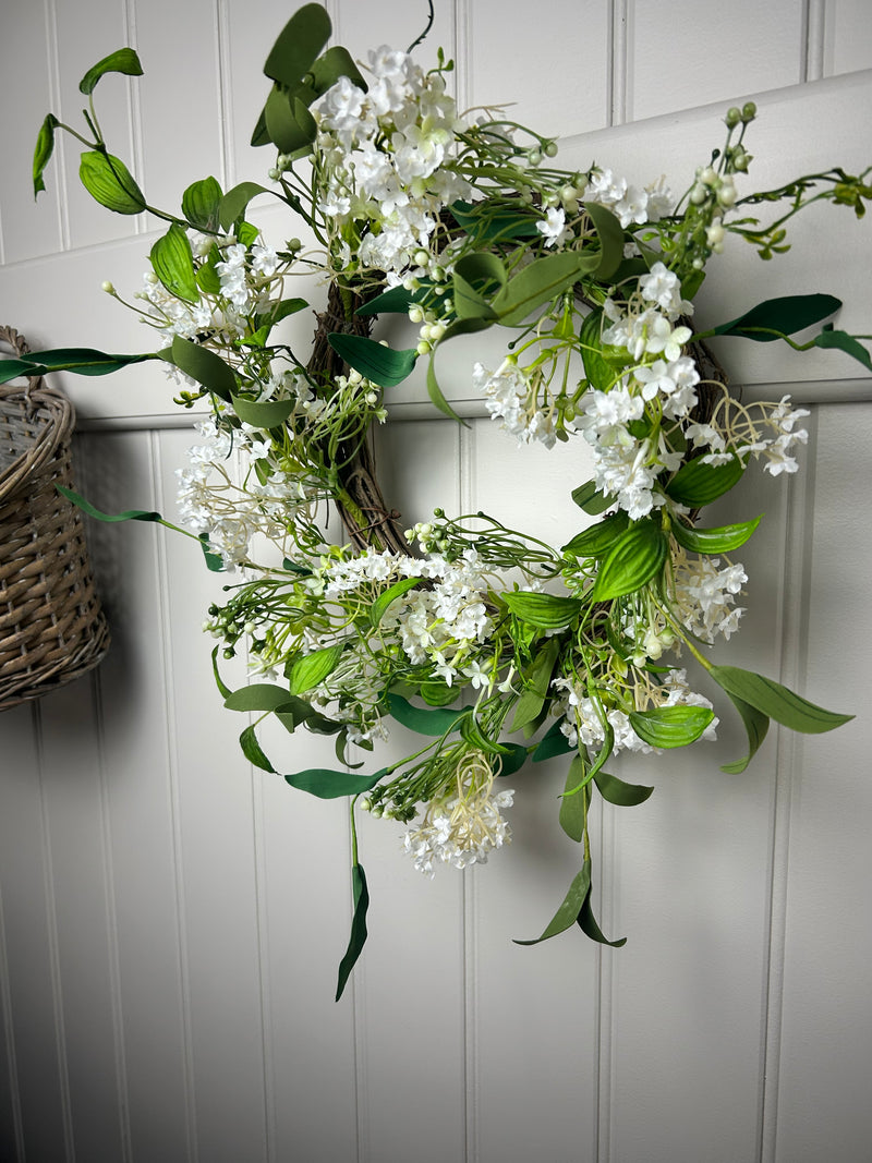 Summer daisy flower foliage wreath 45cm
