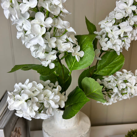 Paniculata hydrangea tall 2 head stem cream white 75cm