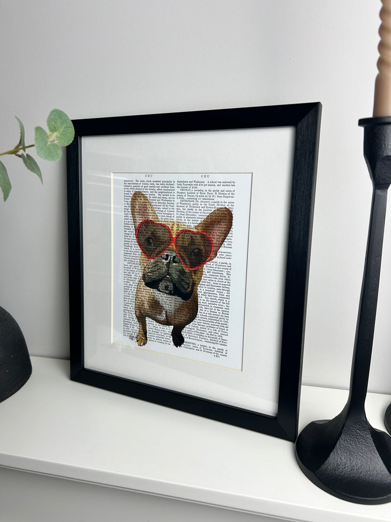 Dogs in love framed print