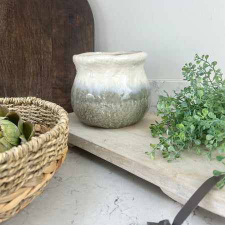 Ceramic ombré textured plant pot 15cm