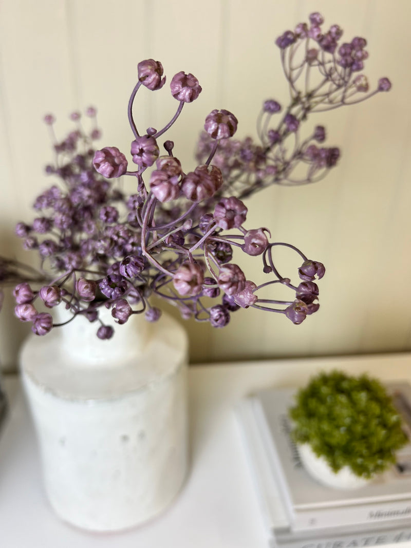 Dried look linum spray bunch 68cm mauve