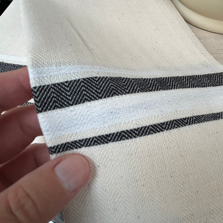 Set of two French tea towels black