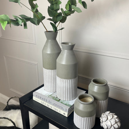 Large Tall two Tone Eclipse Bottle Neck Vase