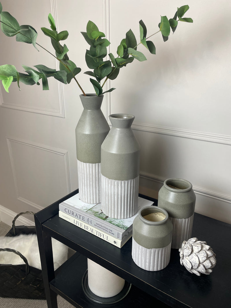 Large Tall two Tone Eclipse Bottle Neck Vase