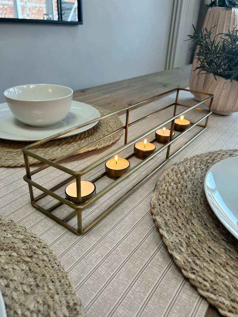 Brass gold 5 candle candle holder