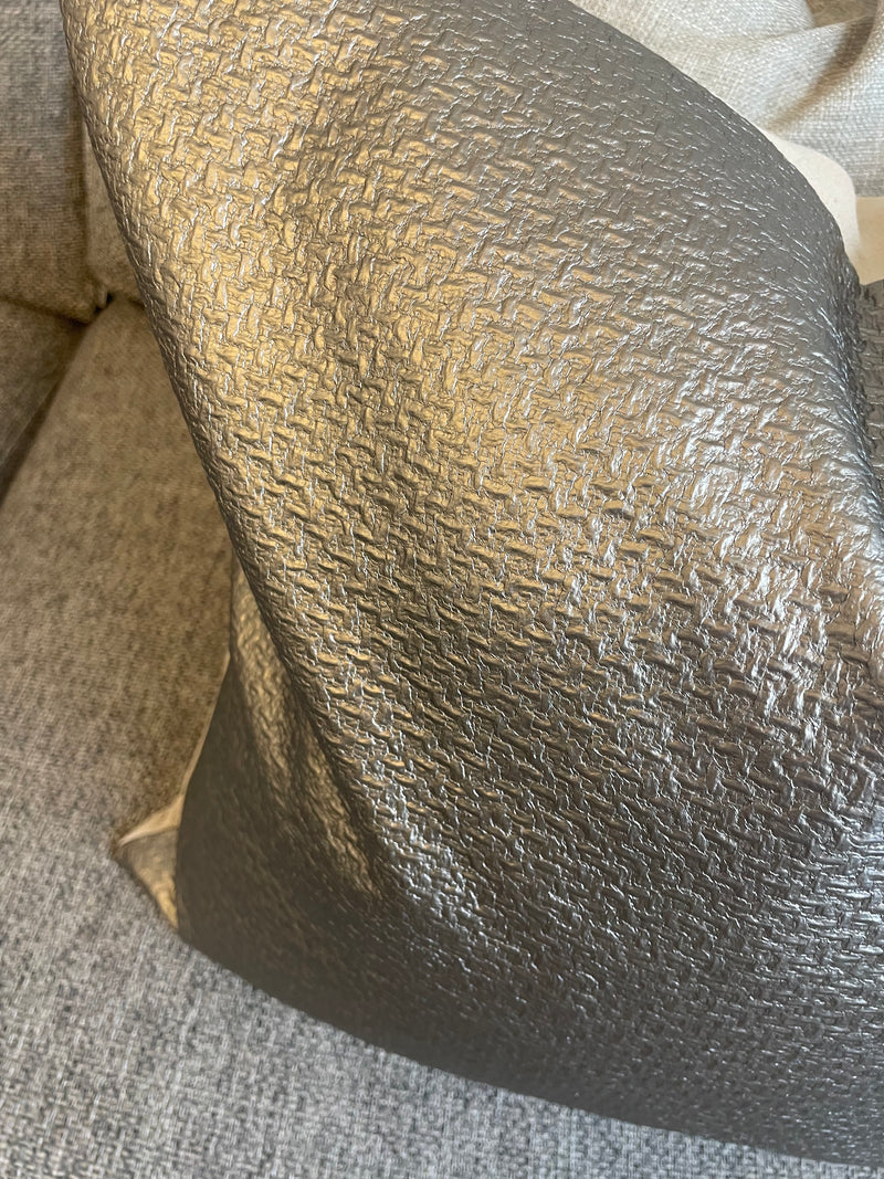 Bronze champagne metallic textured cushion