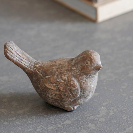 Pair of rustic stone look birds