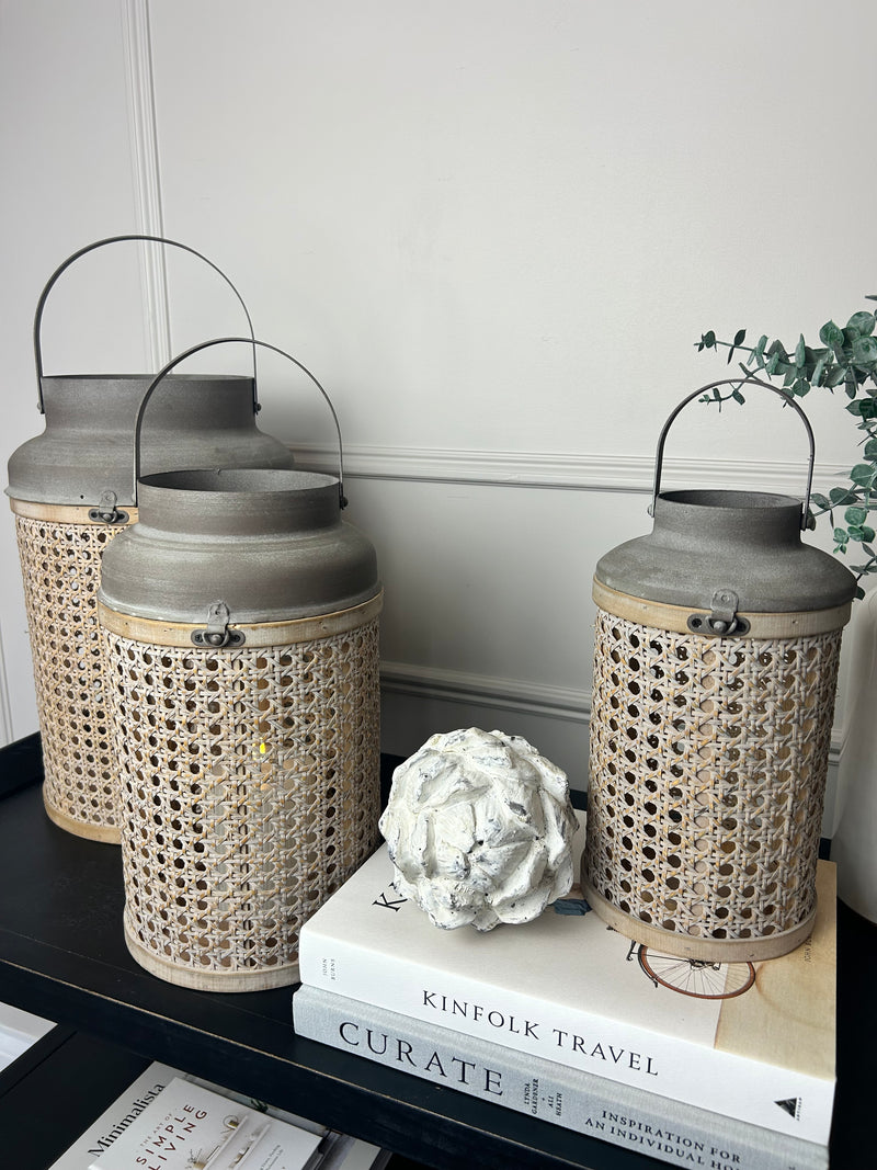Rattan Weave & Metal Lanterns