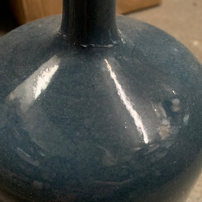 Store Seconds Medium vormark Navy Blue ceramic bottle neck vase
