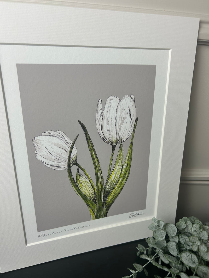 Beautiful mounted floral prints 4 styles
