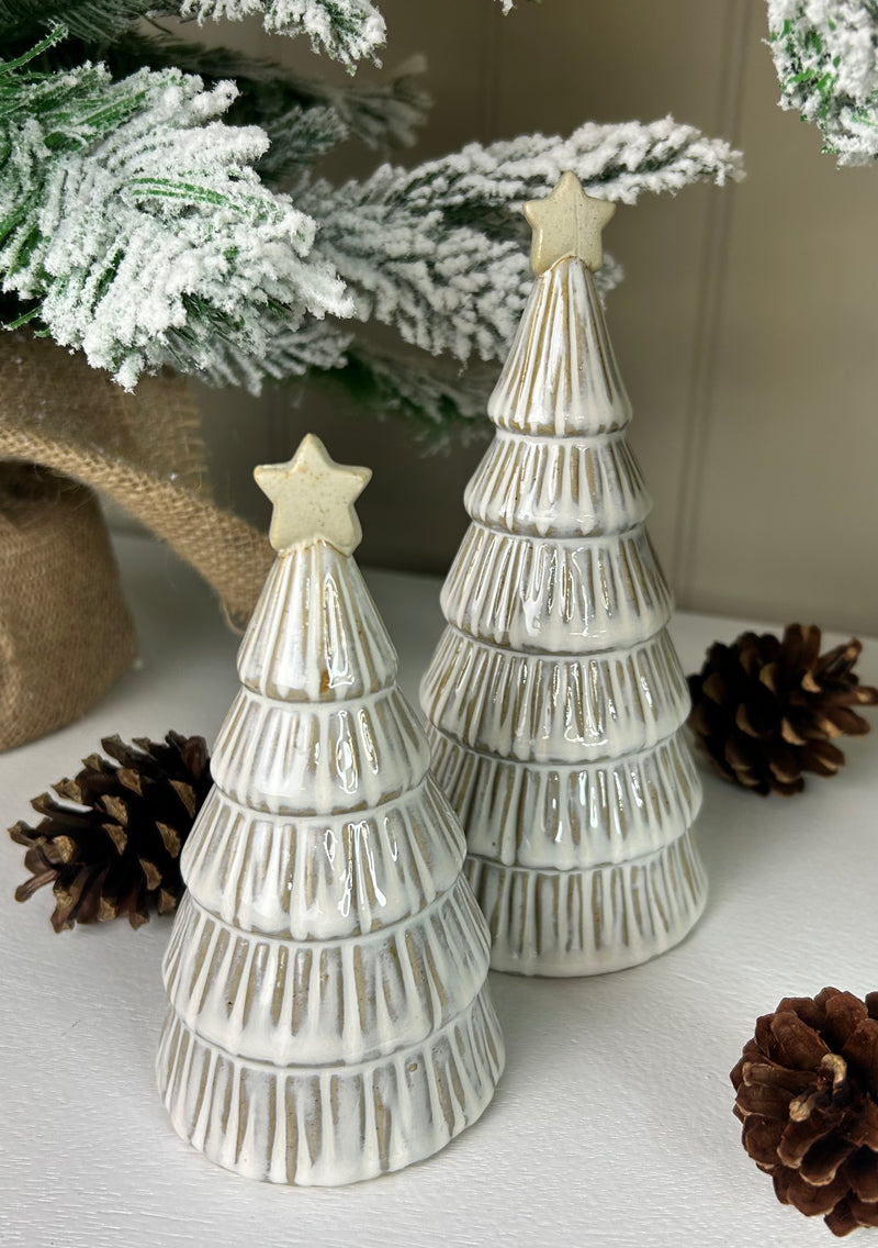 Two tone ceramic trees two sizes