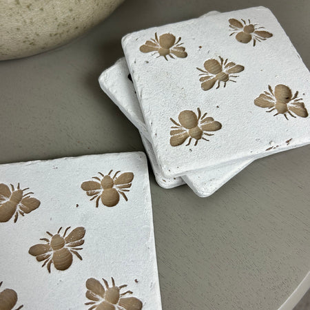 Set of 4 Bee Imprint Coaster