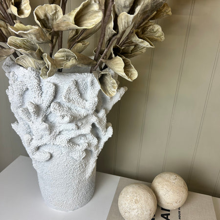 Huge coral white vase
