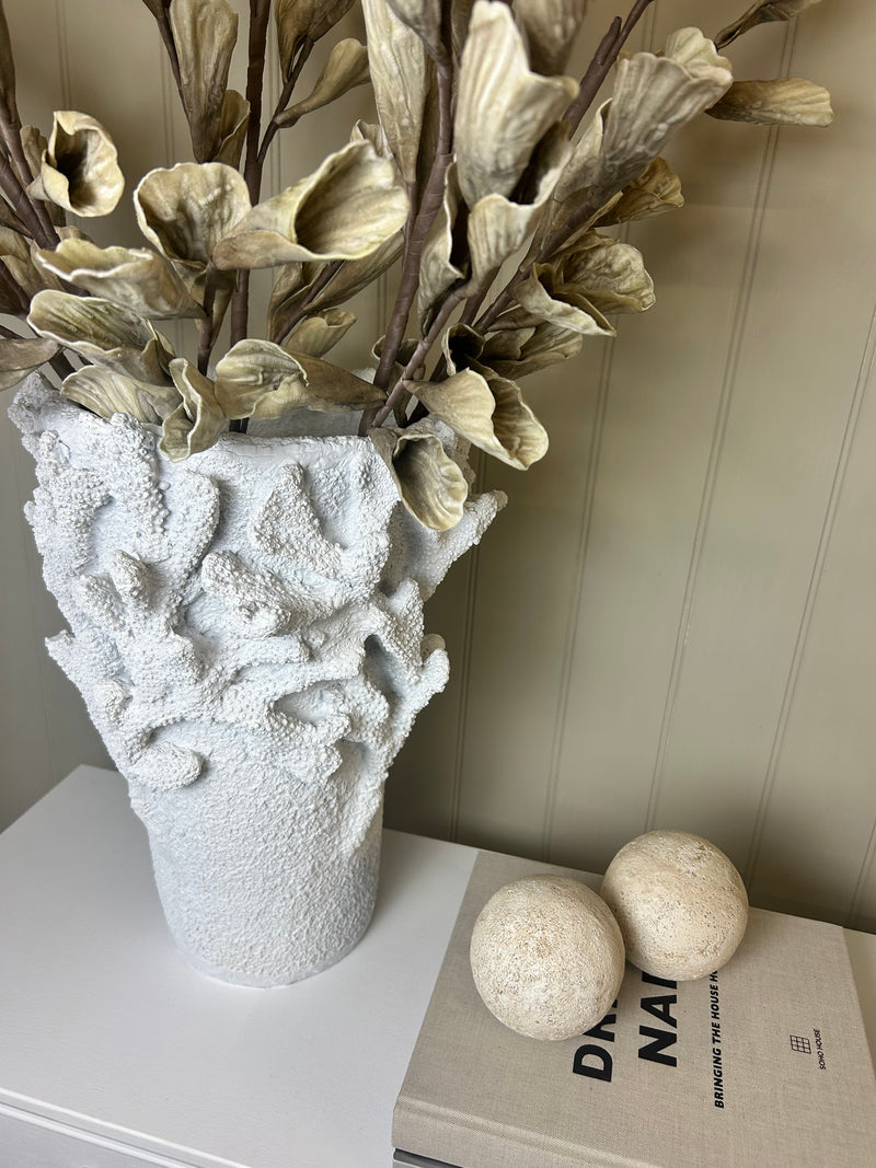 Huge coral white vase