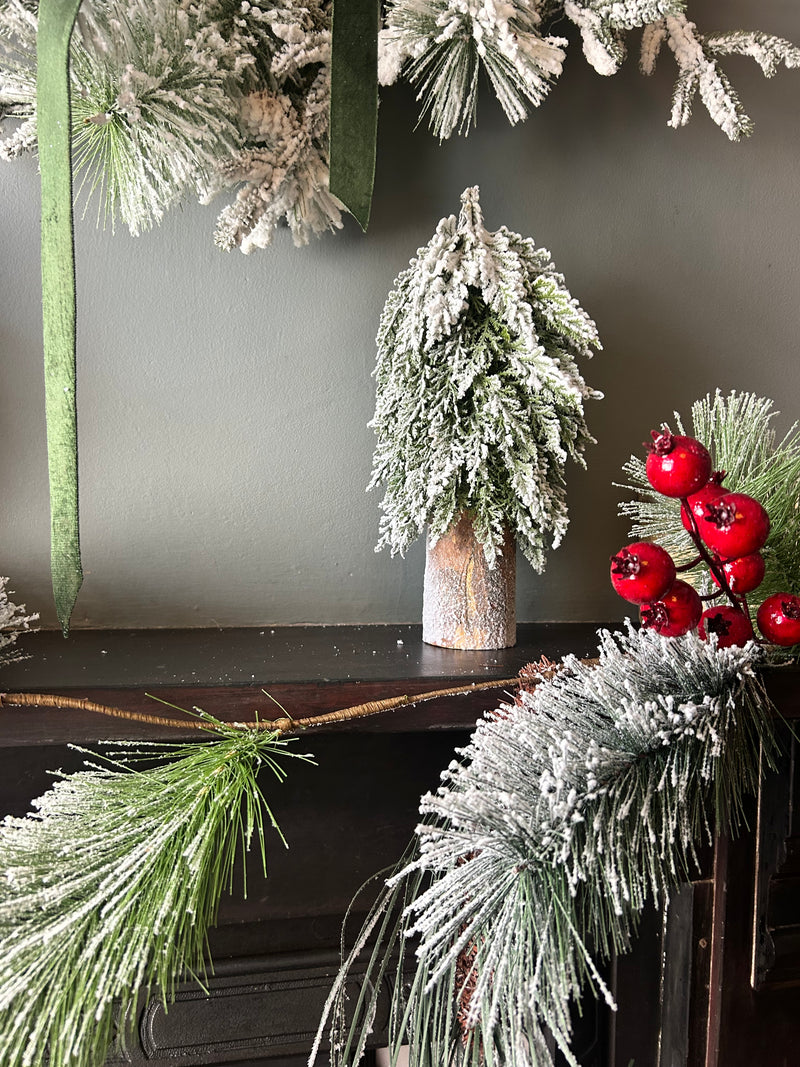 Large thick Red Berry Frosted Garland
