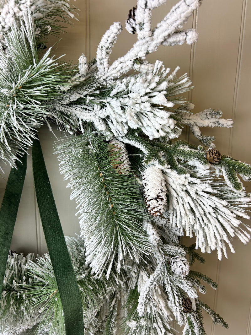 Extra large Snowy Pinecone Wreath 70cm