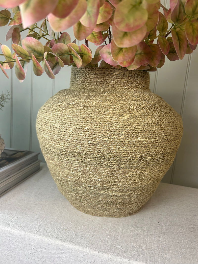 Natural Seagrass rustic Urn Shaped Basket vase