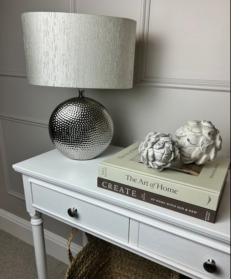 Store seconds silver lattice side table
