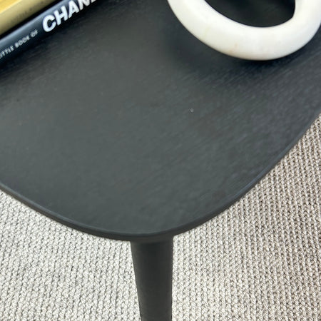 Black shaped Tripod Side Tables, 2 Sizes
