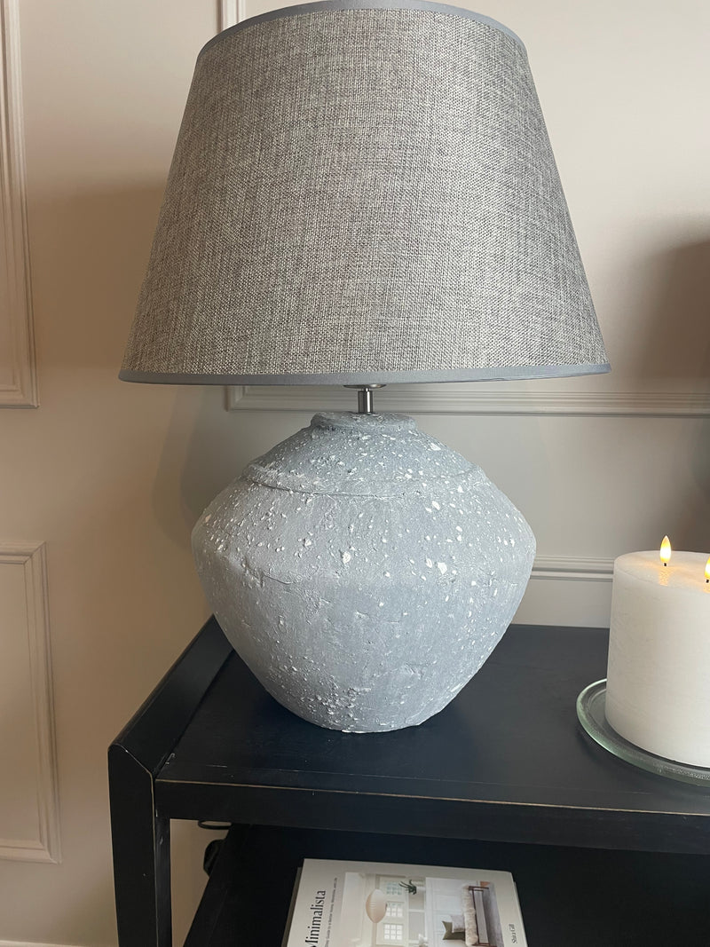 Stoneware Lamp Leo With Grey Shade