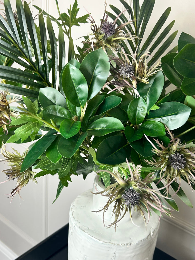 Store seconds Green purple thistle fern tropical arrangement