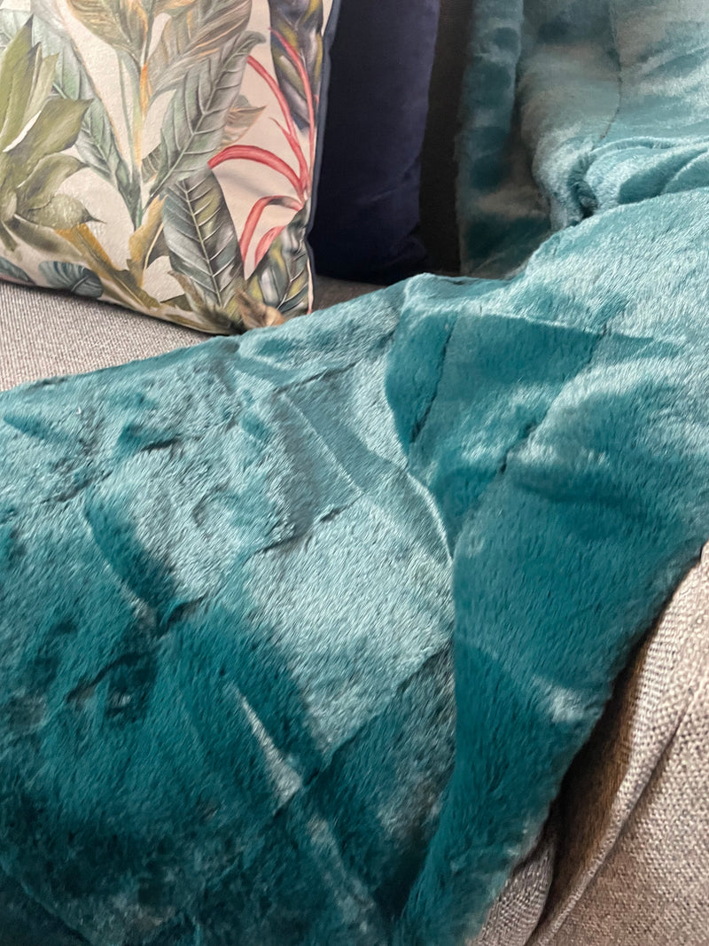 Emerald Green Empress fur throw