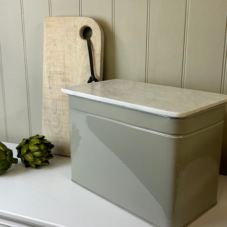 Clay cream and marble bread bin